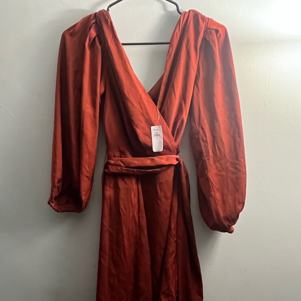 Rust Wrap Dress